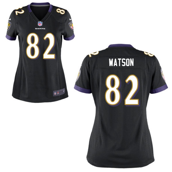 Womens Baltimore Ravens #82 Benjamin Watson Black Game Jersey