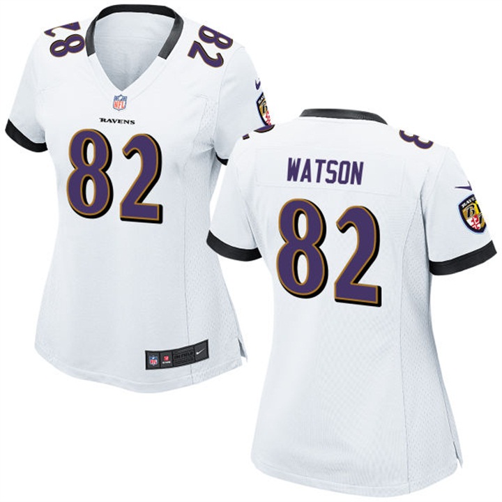 Womens Baltimore Ravens #82 Benjamin Watson White Game Jersey