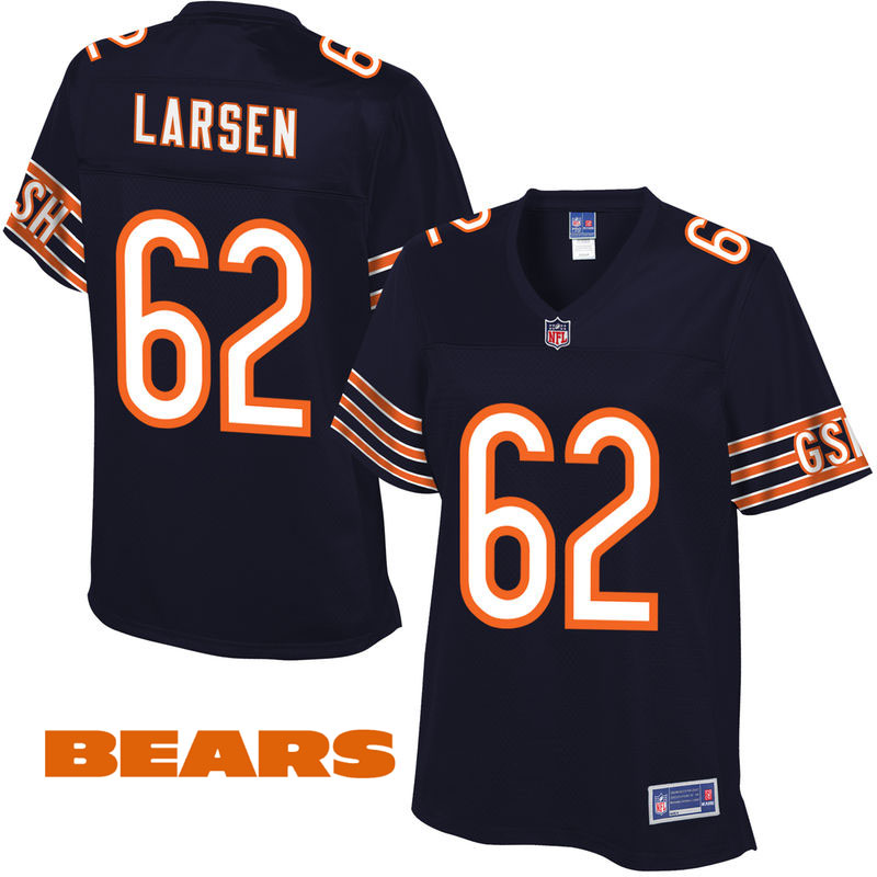 Womens Chicago Bears #62 Ted Larsen Navy Pro Line Player Jersey