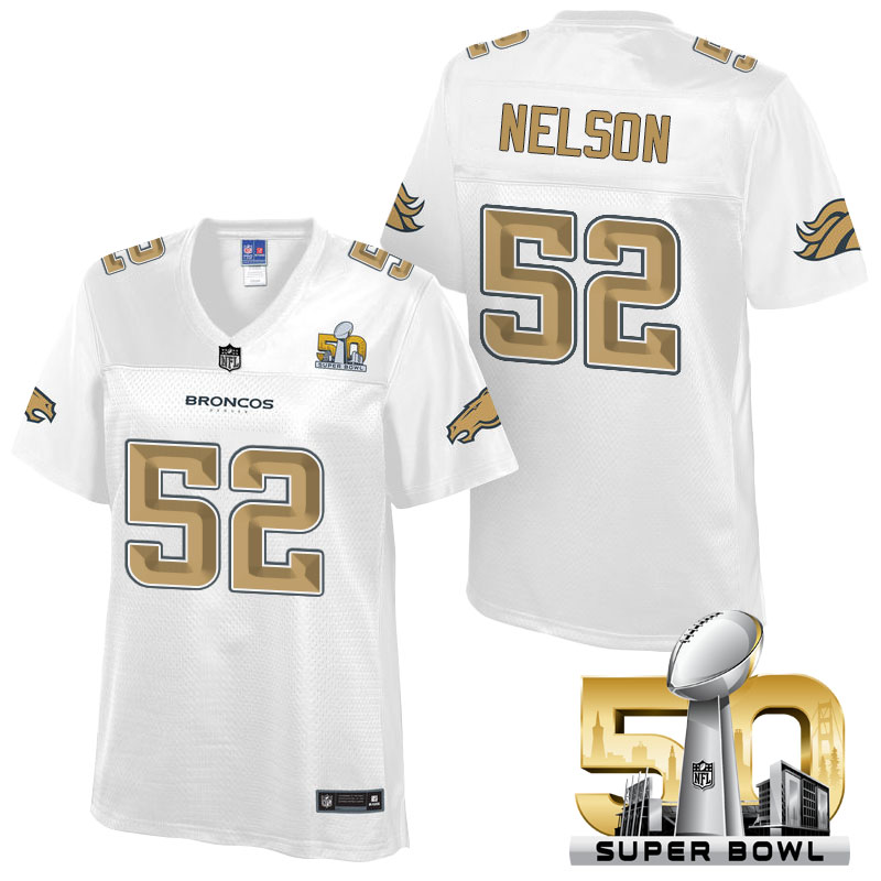 Women's Denver Broncos #52 Corey Nelson White 2016 Super Bowl 50th Pro Line Fashion Jersey