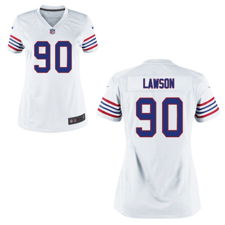 Womens Buffalo Bills #90 Shaq Lawson White Alternate Game Jersey