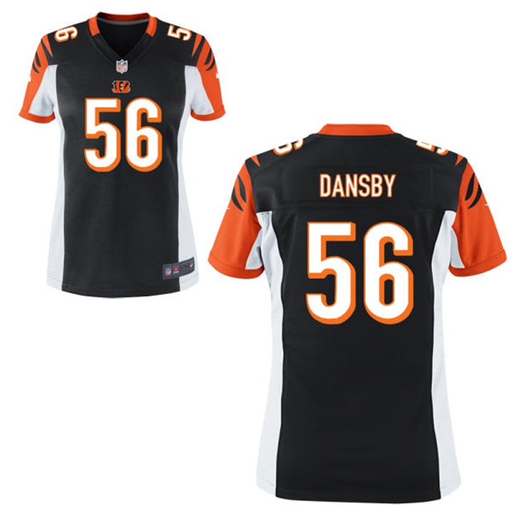 Womens Cincinnati Bengals #56 Karlos Dansby Black Game Jersey