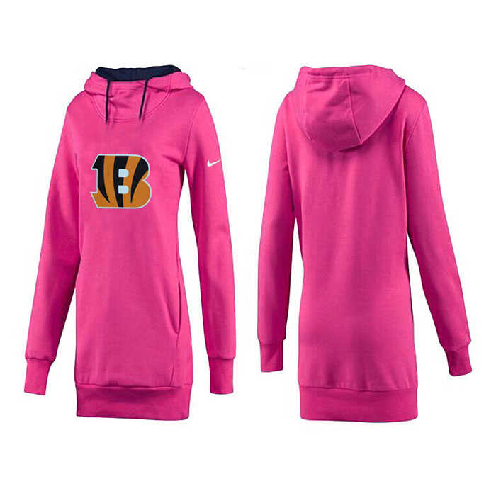 Women's Cincinnati Bengals Pink Mother's Day Pull Long Pullover Hoodie