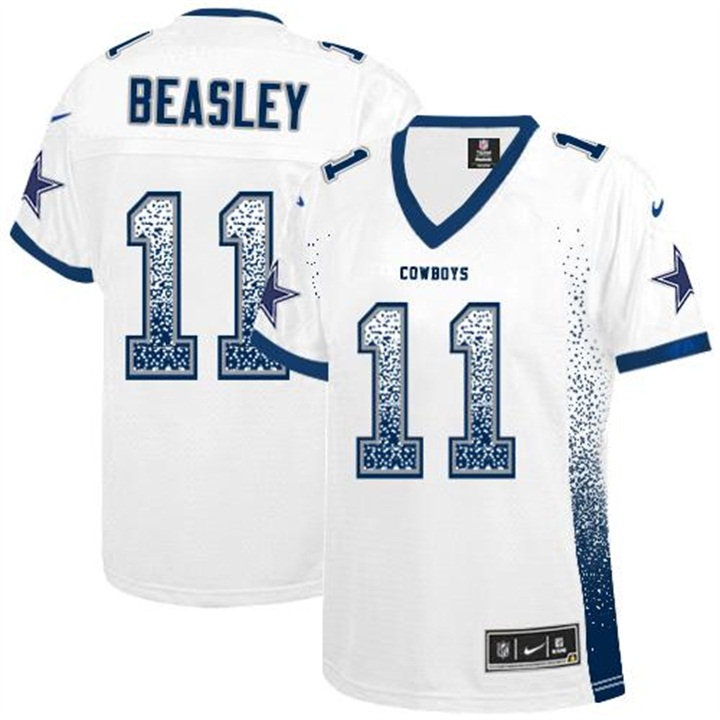 Womens Dallas Cowboys #11 Cole Beasley White Drift Fashion Jersey