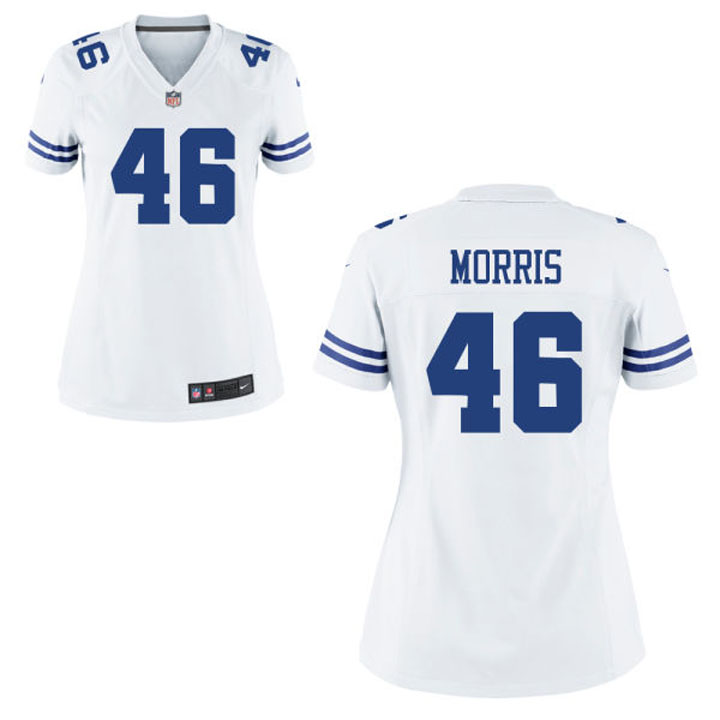 Women's Dallas Cowboys #46 Alfred Morris White Game Jersey