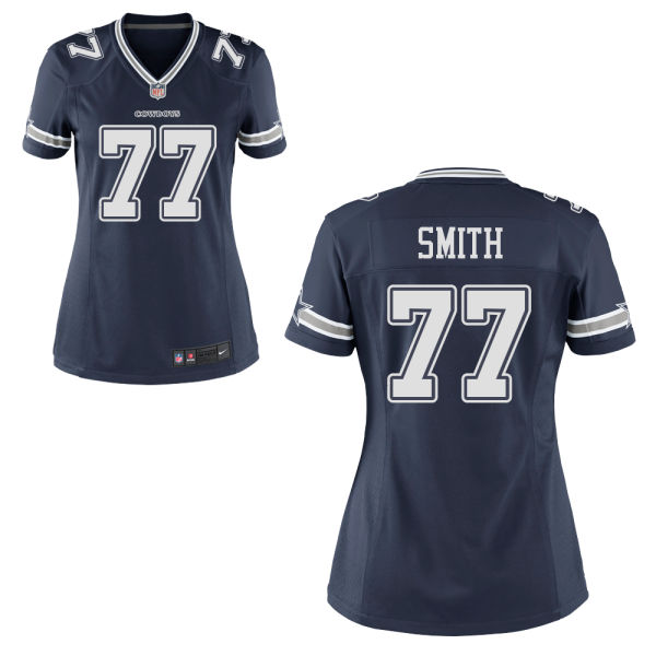 Women's Dallas Cowboys #77 Tyron Smith Navy Blue Game Jersey