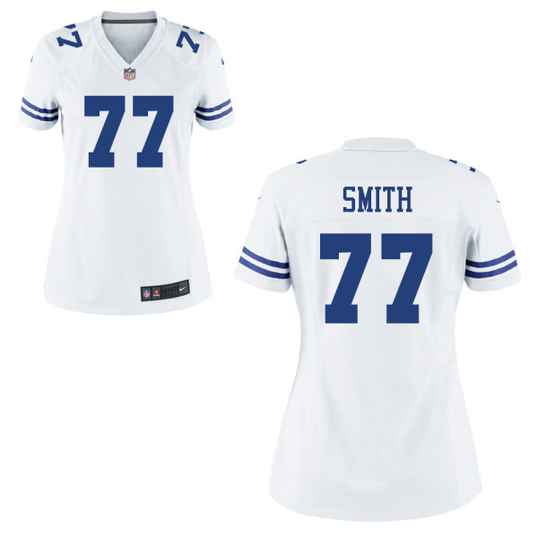 Women's Dallas Cowboys #77 Tyron Smith White Game Jersey