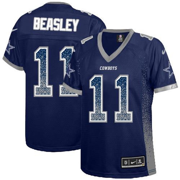 Womens Dallas Cowboys #11 Cole Beasley Navy Drift Fashion Jersey