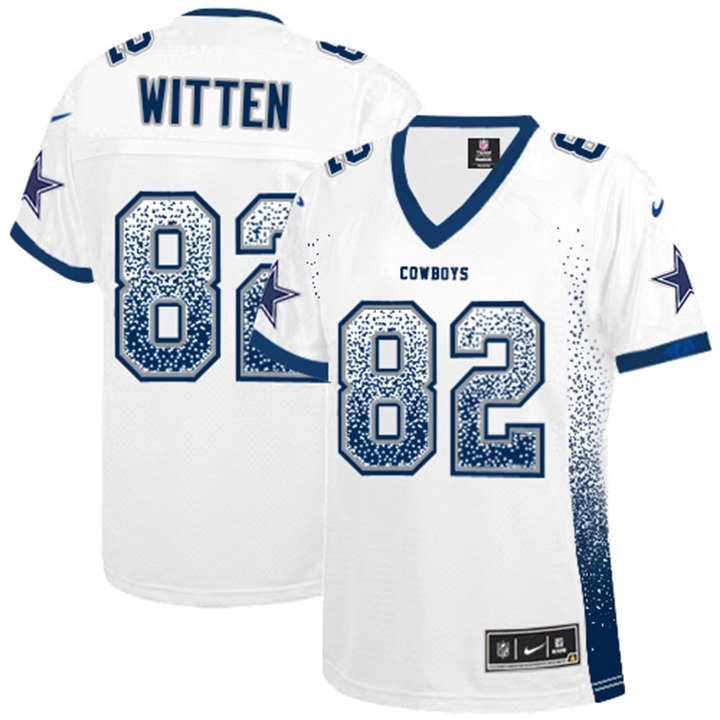 Womens Dallas Cowboys #82 Jason Witten White Drift Fashion Jersey