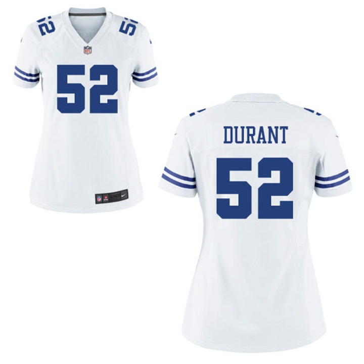 Women's Dallas Cowboys Justin Durant White Color Game Jersey