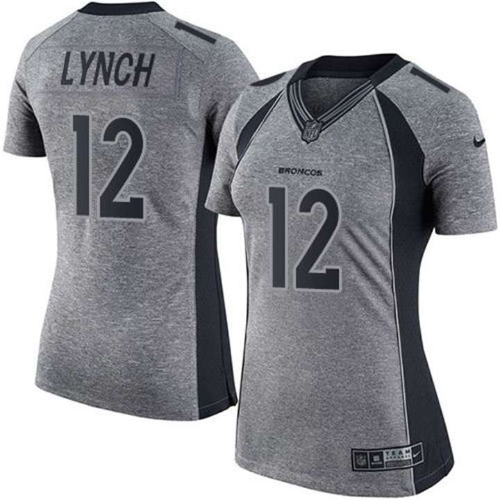 Womens Denver Broncos #12 Paxton Lynch Gray Gridiron Limited Jersey