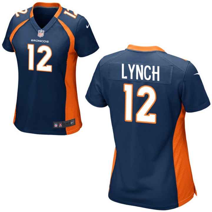 Womens Denver Broncos #12 Paxton Lynch Navy Blue Game Jersey