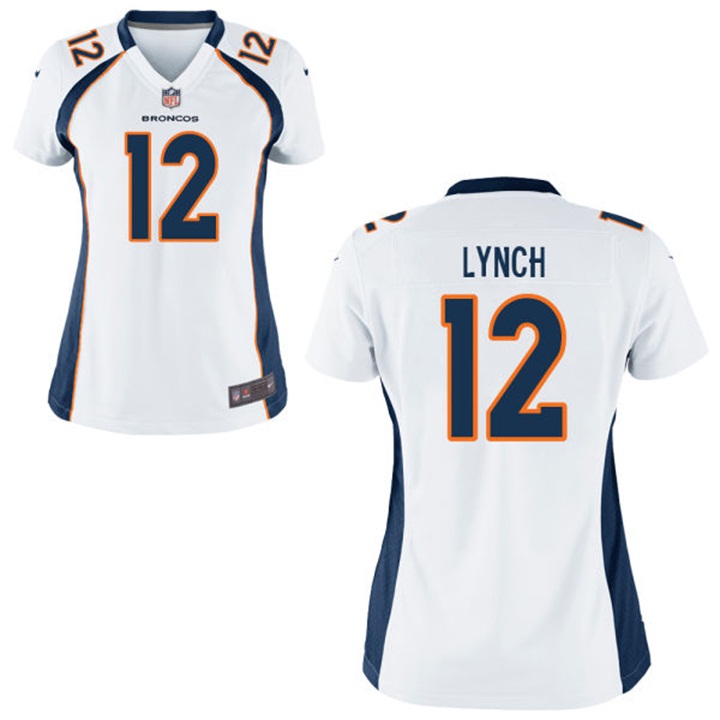 Womens Denver Broncos #12 Paxton Lynch White Game Jersey