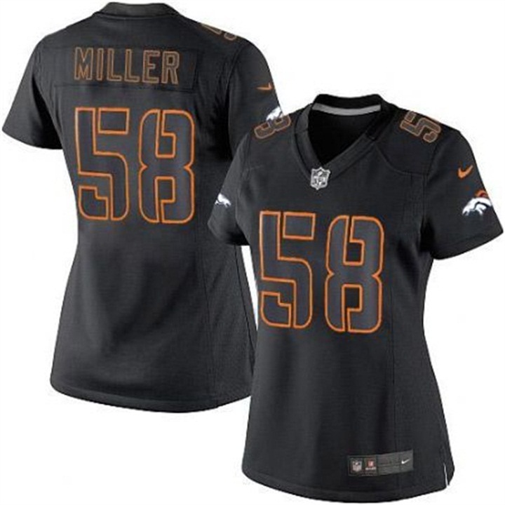 Womens Denver Broncos #58 Von Miller Black Impact Limited Jersey