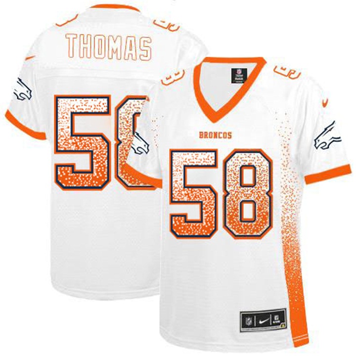 Womens Denver Broncos #58 Von Miller White Drift Fashion Jersey