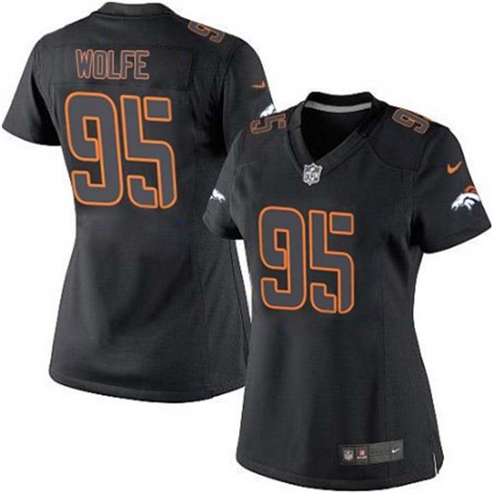 Womens Denver Broncos #95 Derek Wolfe Black Impact Limited Jersey