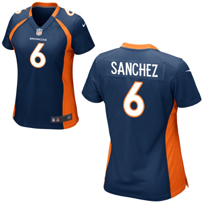 Women's Denver Broncos #6 Mark Sanchez Navy Blue Alternate Game Jersey