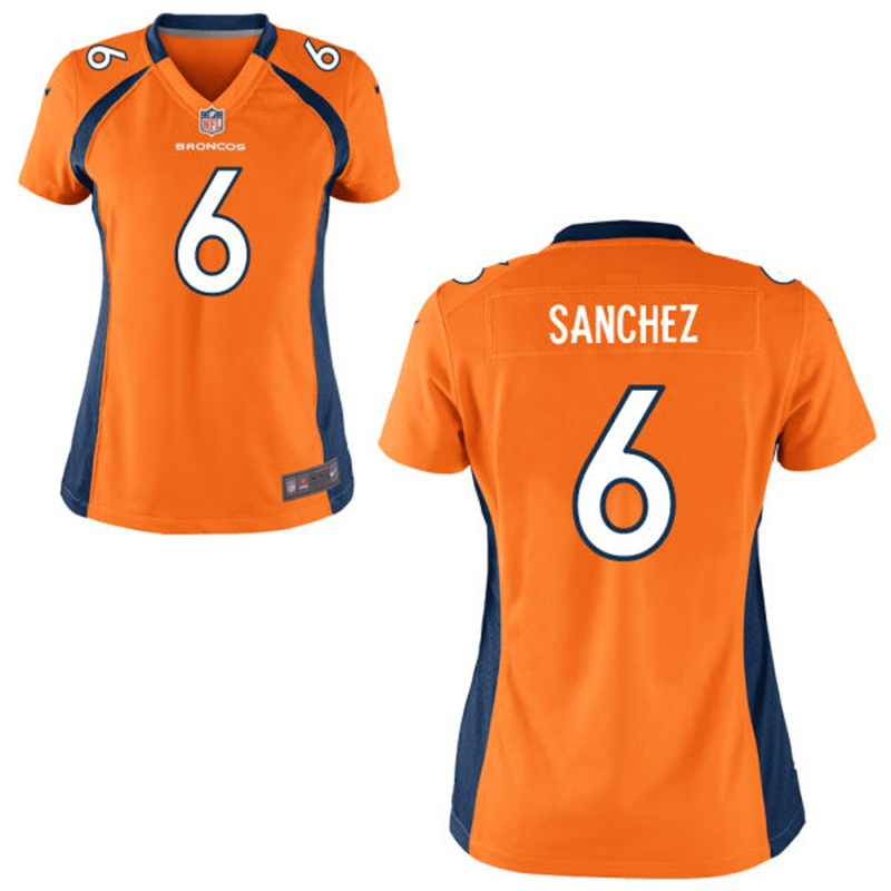 Women's Denver Broncos #6 Mark Sanchez Orange Game Jersey