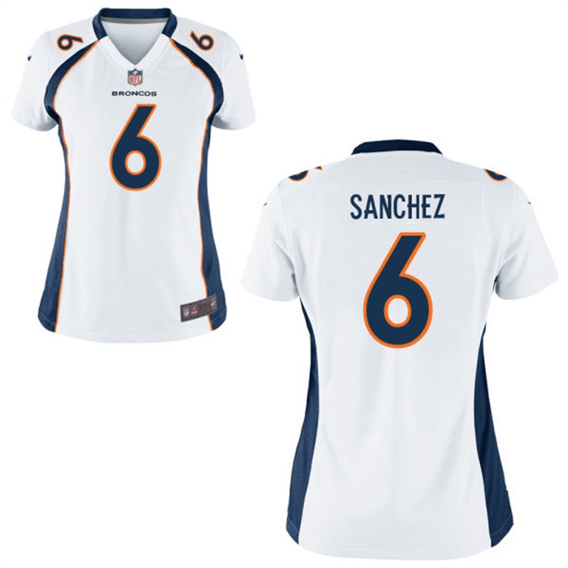 Women's Denver Broncos #6 Mark Sanchez White Game Jersey