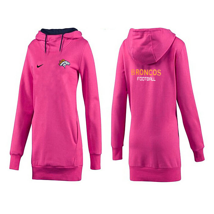 Women's Denver Broncos Pink Mother's Day Pull Long Pullover Hoodie