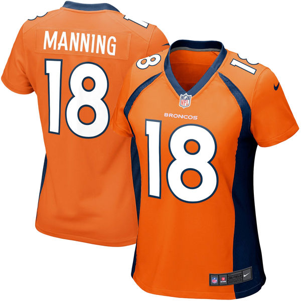 Women's Denver Broncos #18 Peyton Manning Orange Game Jersey