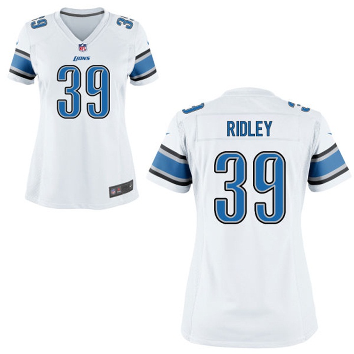 Womens Detroit Lions #39 Stevan Ridley White Game Jersey