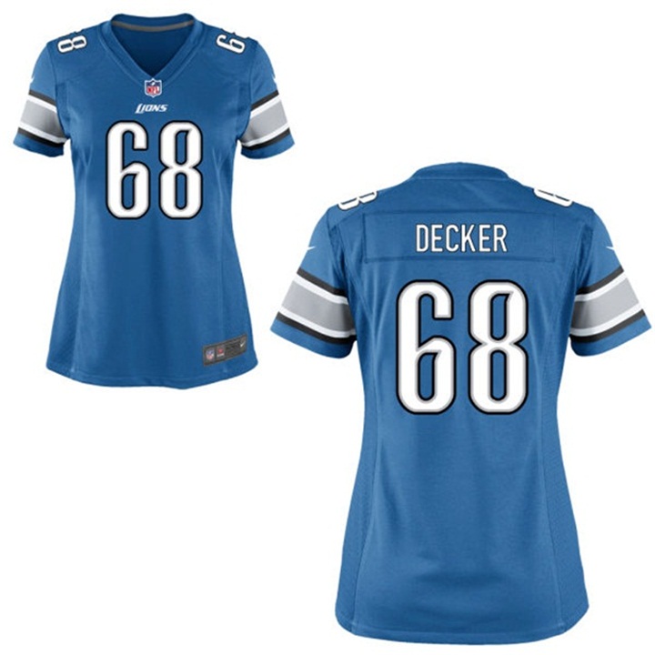 Womens Detroit Lions #68 Taylor Decker Light Blue Game Jersey