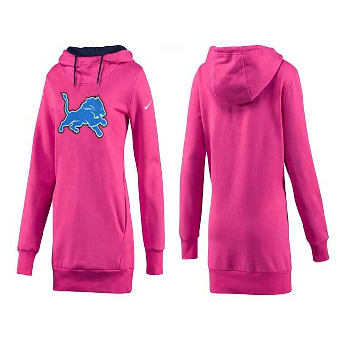 Women's Detroit Lions Pink Mother's Day Pull Long Pullover Hoodie