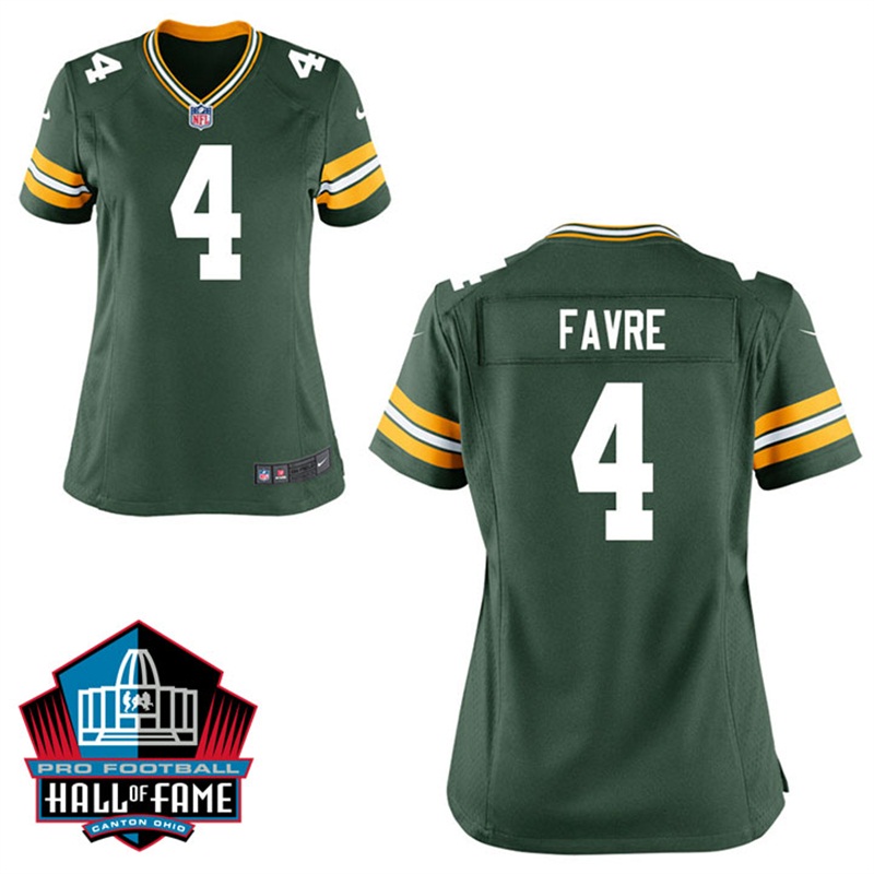 Womens Green Bay Packers #4 Brett Favre Green Game Jersey