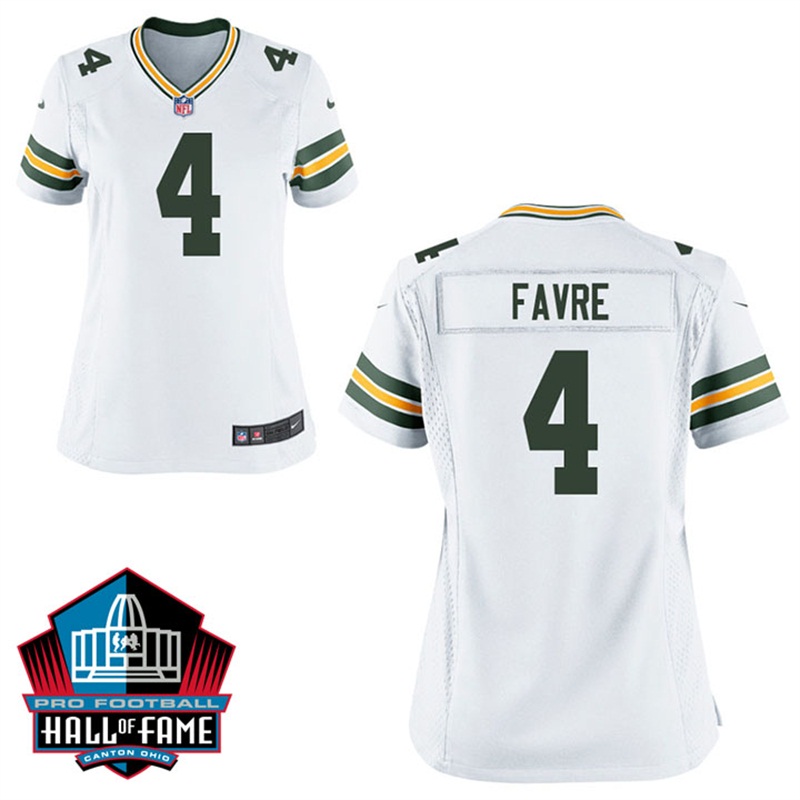 Womens Green Bay Packers #4 Brett Favre White Game Jersey