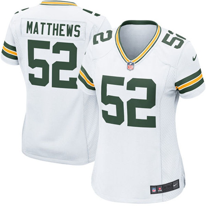 Womens Green Bay Packers #52 Clay Matthews White Game Jersey