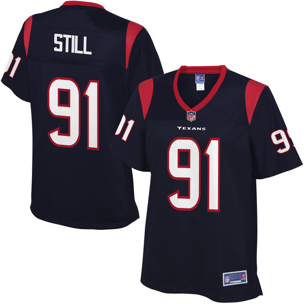 Women's Houston Texans #91 Devon Still Pro Line Navy Team Color Jersey