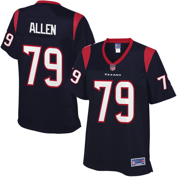 Women's Houston Texans #79 Jeff Allen Pro Line Navy Team Color Jersey