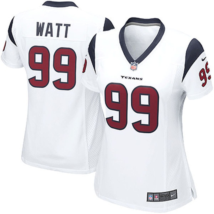 Womens Houston Texans #99 JJ Watt White Game Jersey