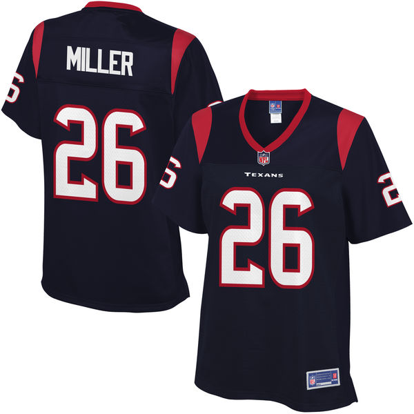 Women's Houston Texans #26 Lamar Miller Pro Line Navy Team Color Jersey