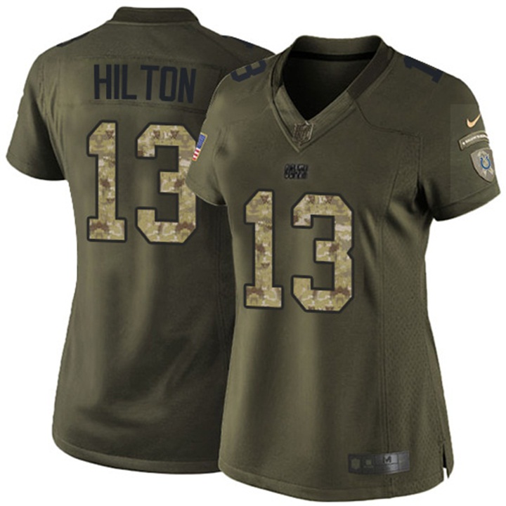 Womens Indianapolis Colts #13 T.Y. Hilton Green Salute To Service Jersey