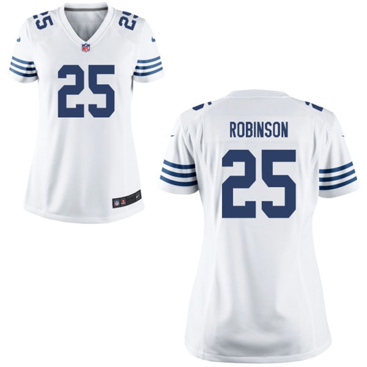 Womens Indianapolis Colts #25 Patrick Robinson White Throwback Game Jersey