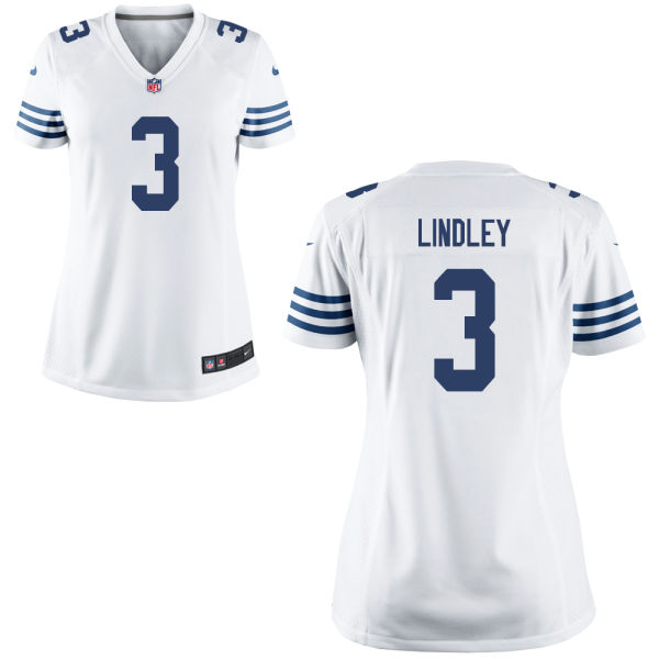 Women's Indianapolis Colts #3 Ryan Lindley White Throwback Game Jersey