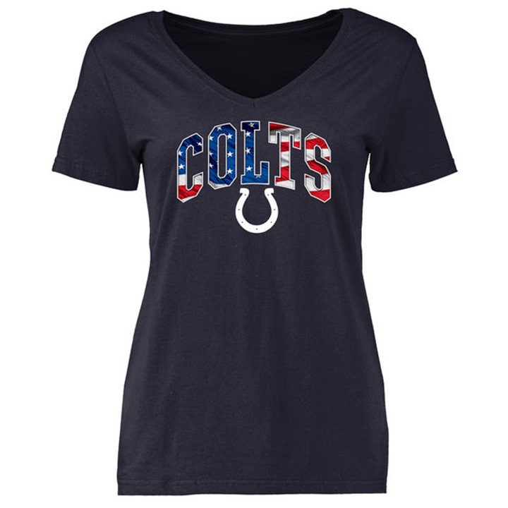 Womens Indianapolis Colts Pro Line Navy Banner Wave T-shirt