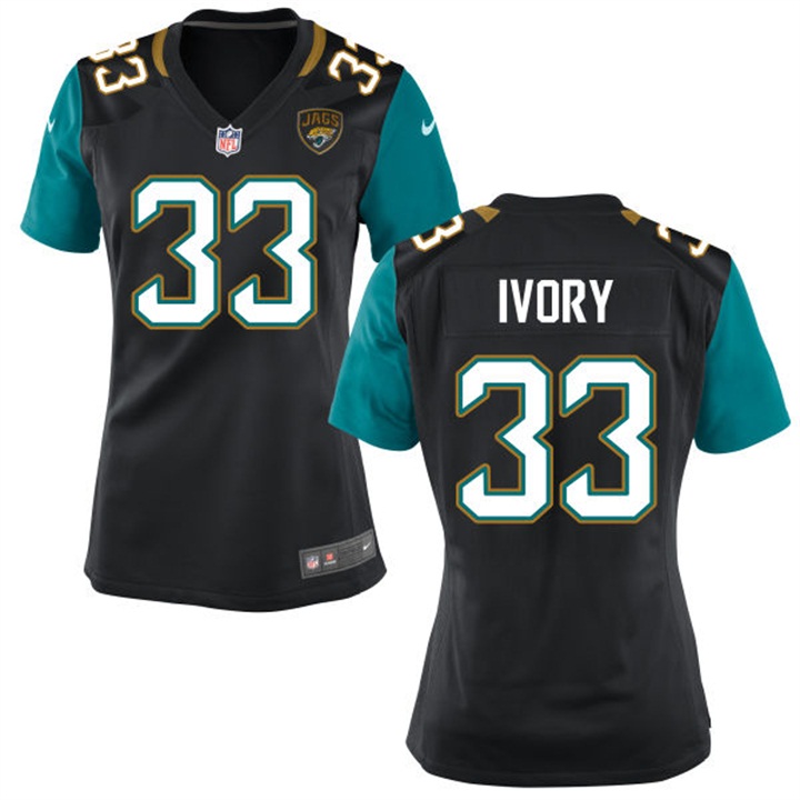 Womens Jacksonville Jaguars #33 Chris Ivory Black Game Jersey