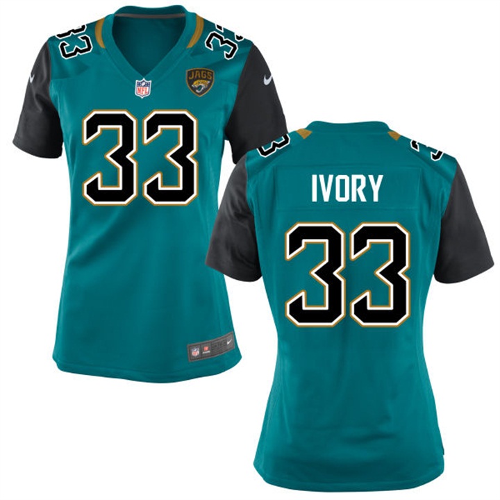 Womens Jacksonville Jaguars #33 Chris Ivory Teal Game Jersey