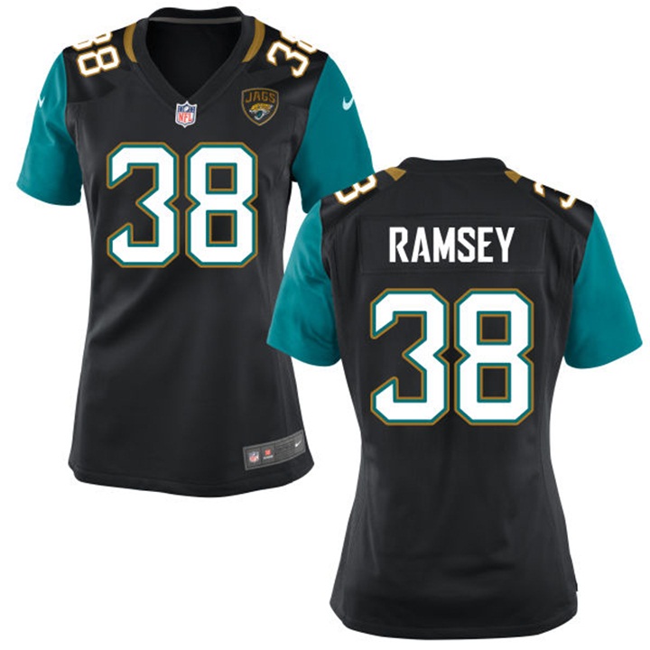 Womens Jacksonville Jaguars #38 Jalen Ramsey Black Game Jersey