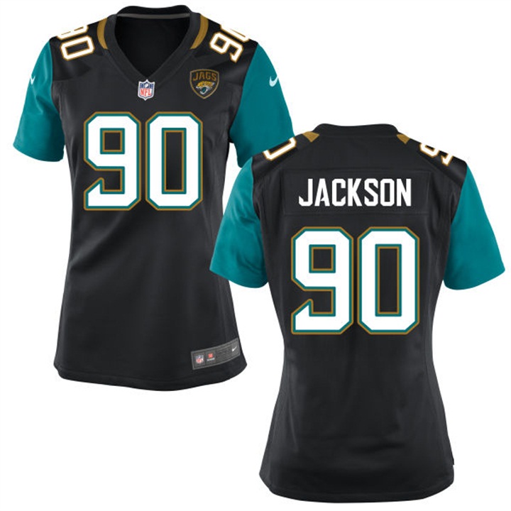 Womens Jacksonville Jaguars #90 Malik Jackson Black Game Jersey