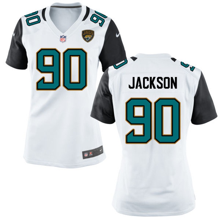 Womens Jacksonville Jaguars #90 Malik Jackson White Game Jersey