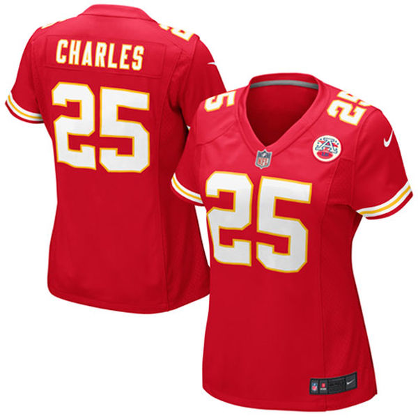 Women's Kansas City Chiefs #25 Jamaal Charles Red Game Jersey