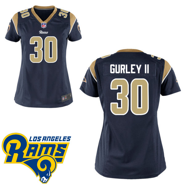 Women's Los Angeles Rams #30 Todd Gurley II Navy Blue Game Jersey