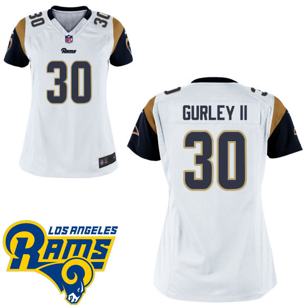 Women's Los Angeles Rams #30 Todd Gurley II White Game Jersey