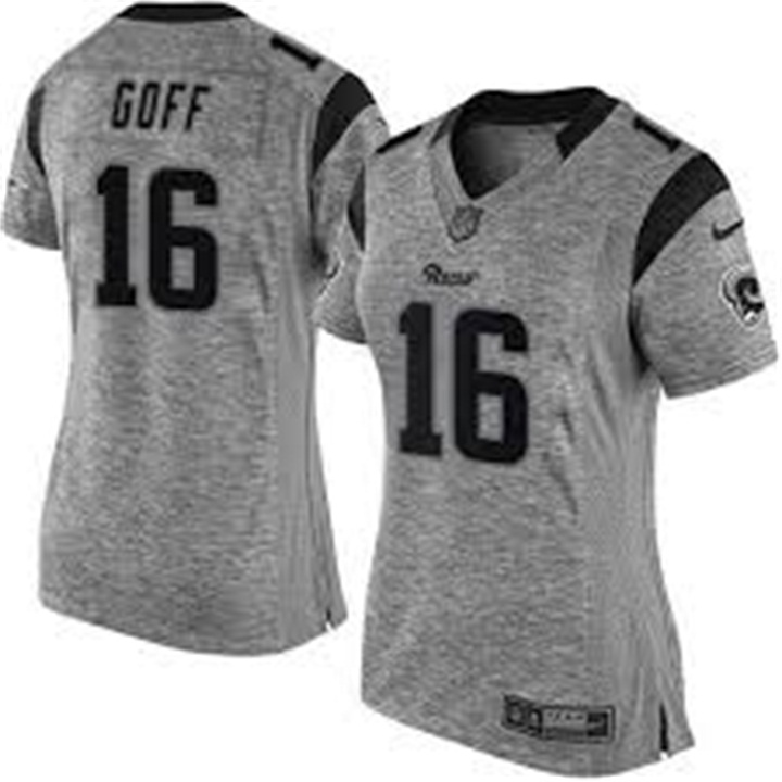 Womens Los Angeles Rams #16 Jared Goff Gray Gridiron Limited Jersey