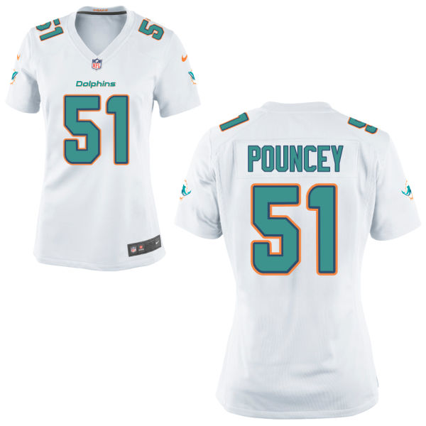 Women's Miami Dolphins #51 Mike Pouncey White Game Jersey