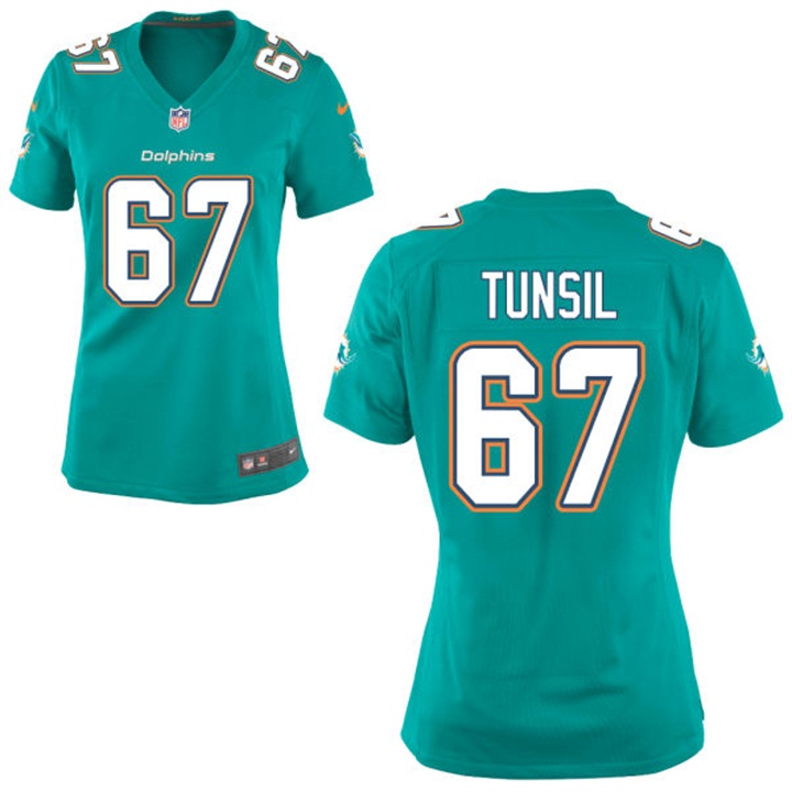 Womens Miami Dolphins #67 Laremy Tunsil Aqua Game Jersey